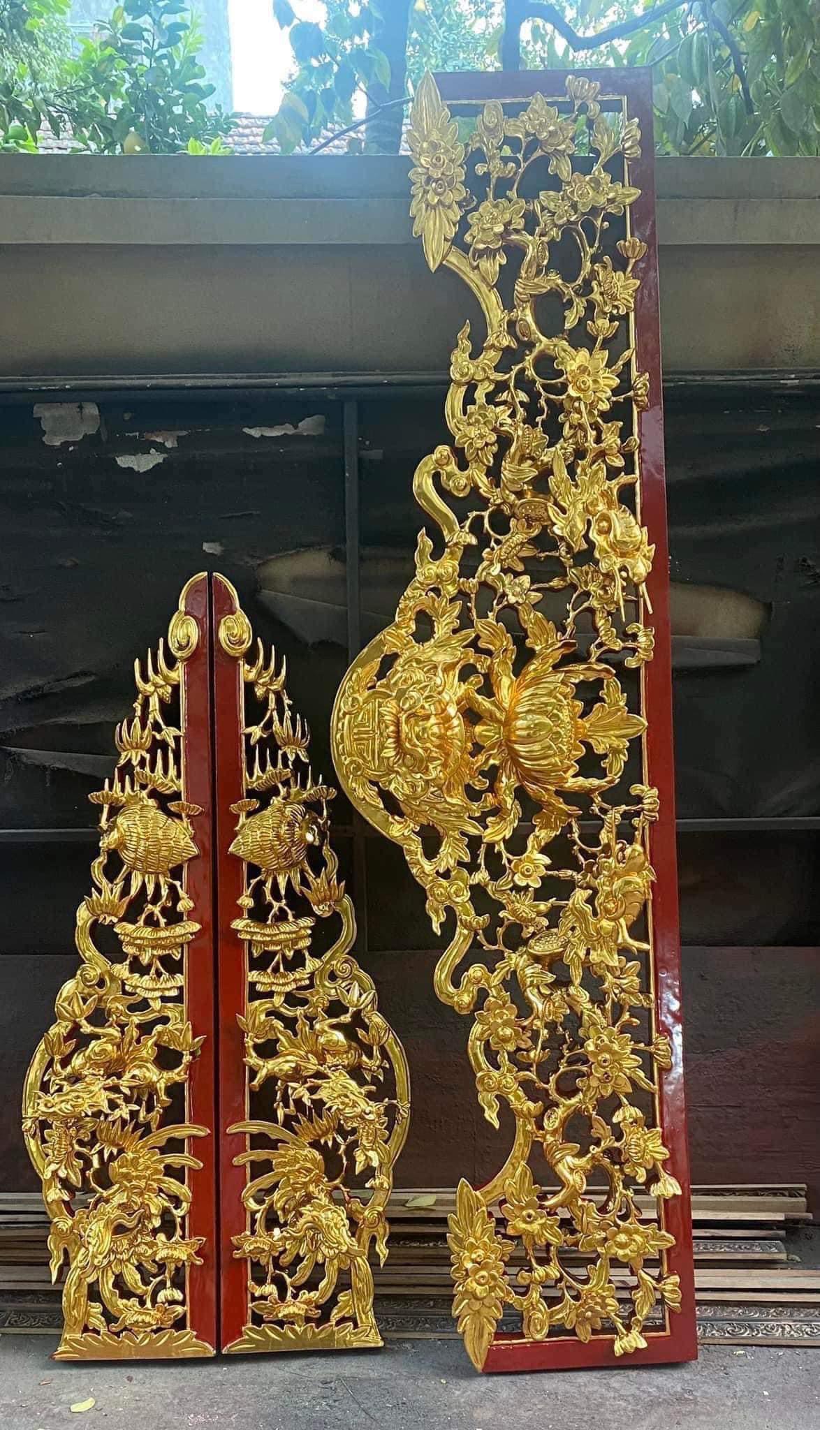 Cửa võng tứ linh hóa sản xuất tại CSSX Nghĩa Thúy - Sơn Đồng. LH: 0972 408 286