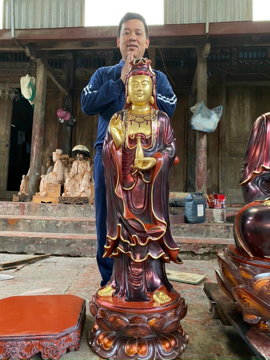 Tượng QUán Thế Âm Bồ Tát sản xuất tại Đồ Thờ Nghĩa Thúy Sơn Đồng. LH: 0972 408 286